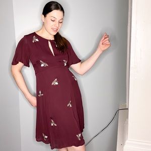 Maroon Anthropologie Dress